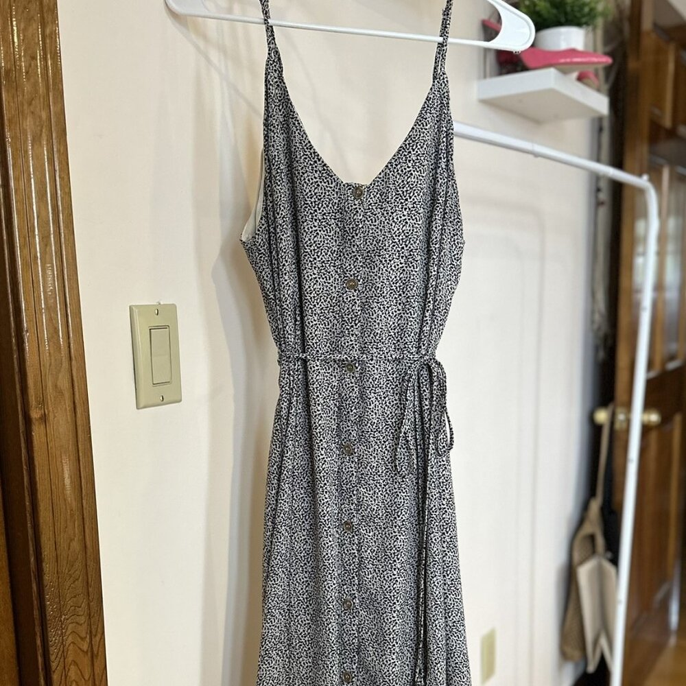 Sienna Sky Button Up Black & White Printed Maxi Dress